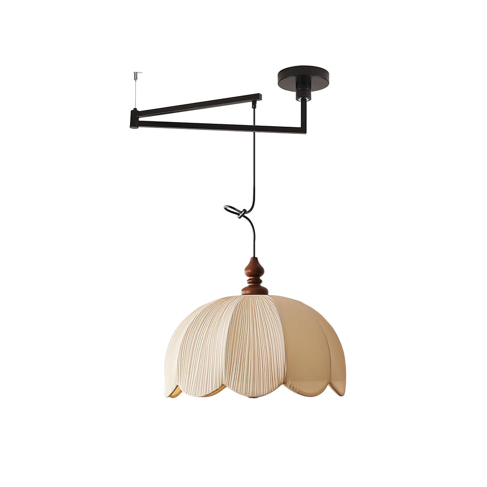 Ruffle Swing Arm Curated Finished Iron Pendant L – Model B Dia 45cm x H 35cm  ∅ 17.7 x H 13 finish configuration
