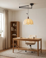 Ruffle Swing Arm Curated Finished Iron Pendant L – structural canopy joint detail