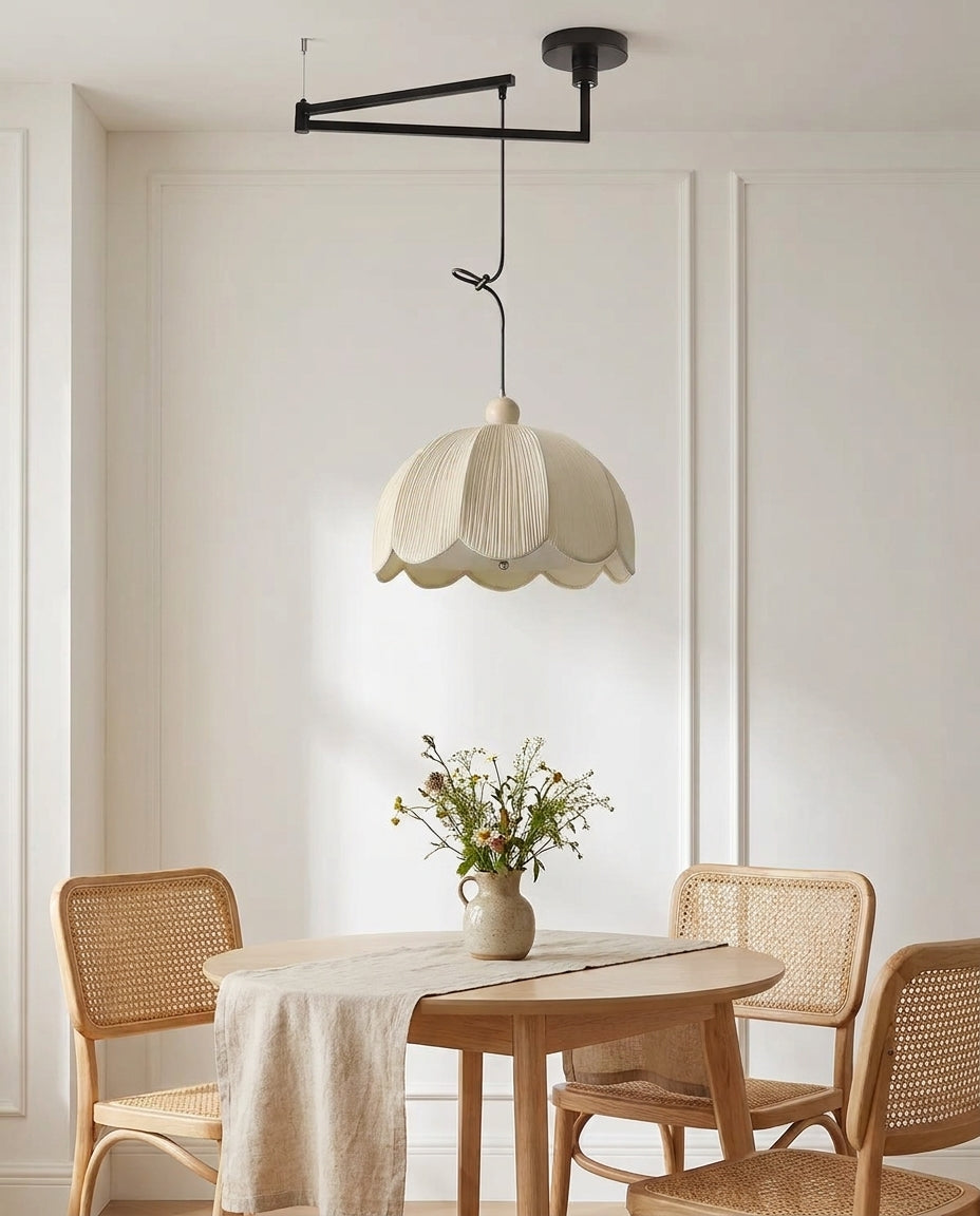 Ruffle Swing Arm Curated Finished Iron Pendant L