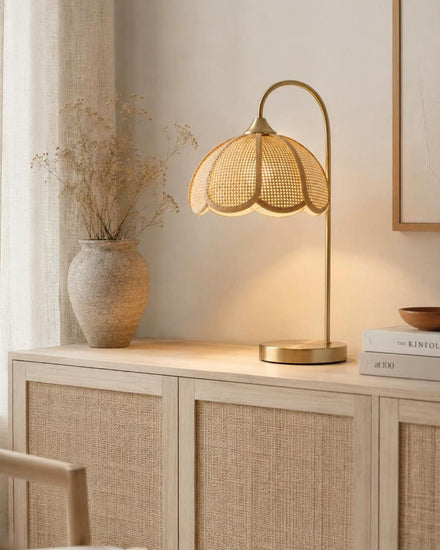 Rvelora Rattan Table Lamp