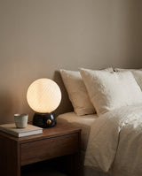 Savio Curated Yellow Travertine Table Lamp – handcrafted surface texture