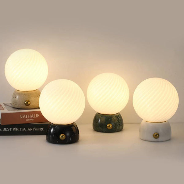 Savio Curated Yellow Travertine Table Lamp