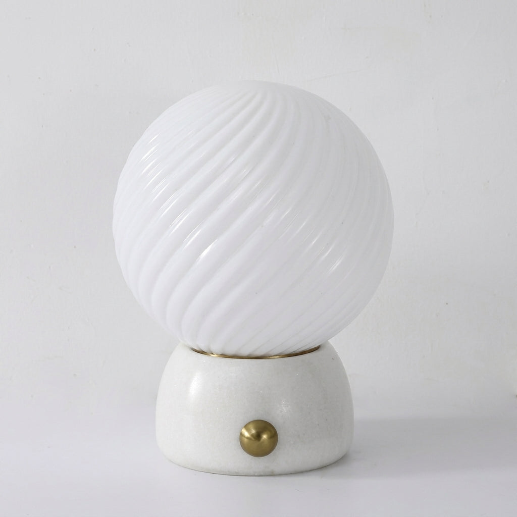 Savio Curated Yellow Travertine Table Lamp – Dia 14cm x H 21cm ∅ 5.5 x H 8.6 finish configuration