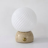 Savio Curated Yellow Travertine Table Lamp – Dia 14cm x H 21cm ∅ 5.5 x H 8.6 finish configuration #1