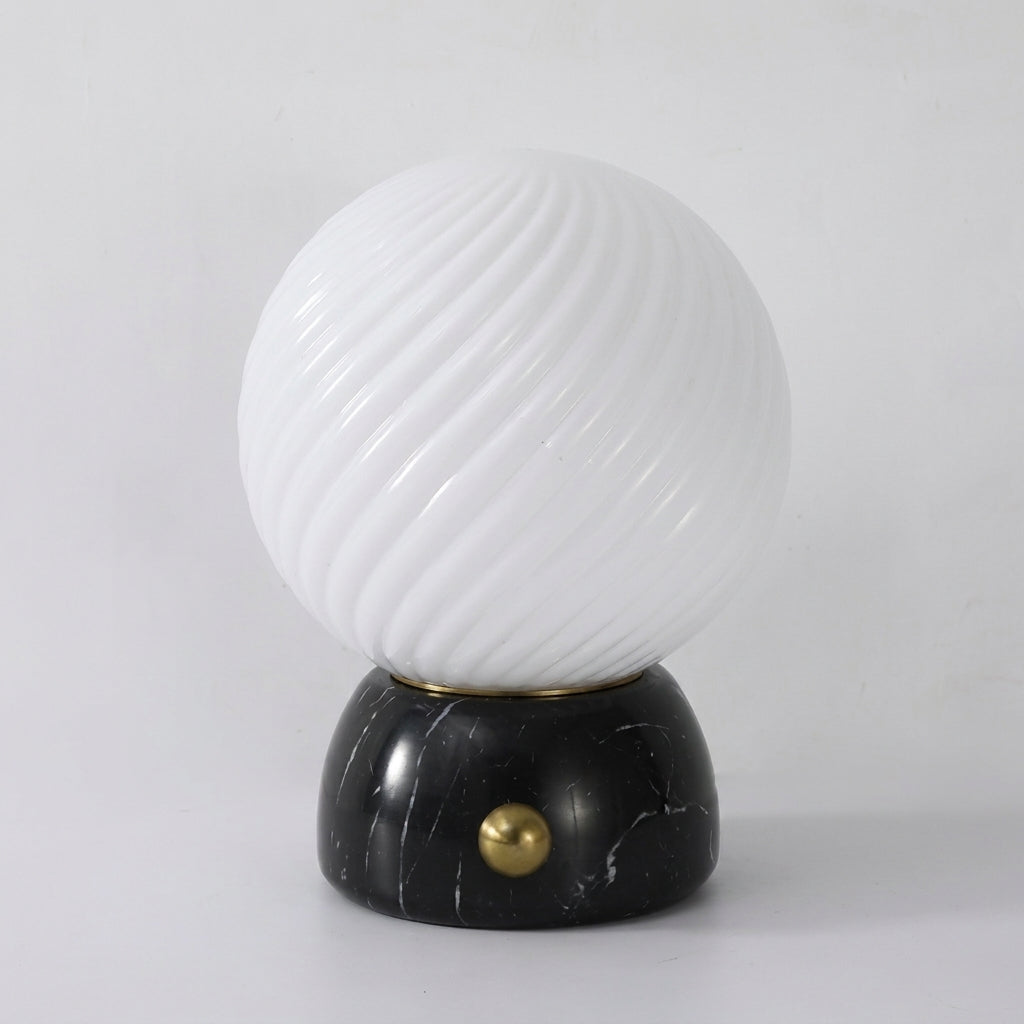 Savio Curated Yellow Travertine Table Lamp – Dia 14cm x H 21cm ∅ 5.5 x H 8.6 finish configuration #1 #2