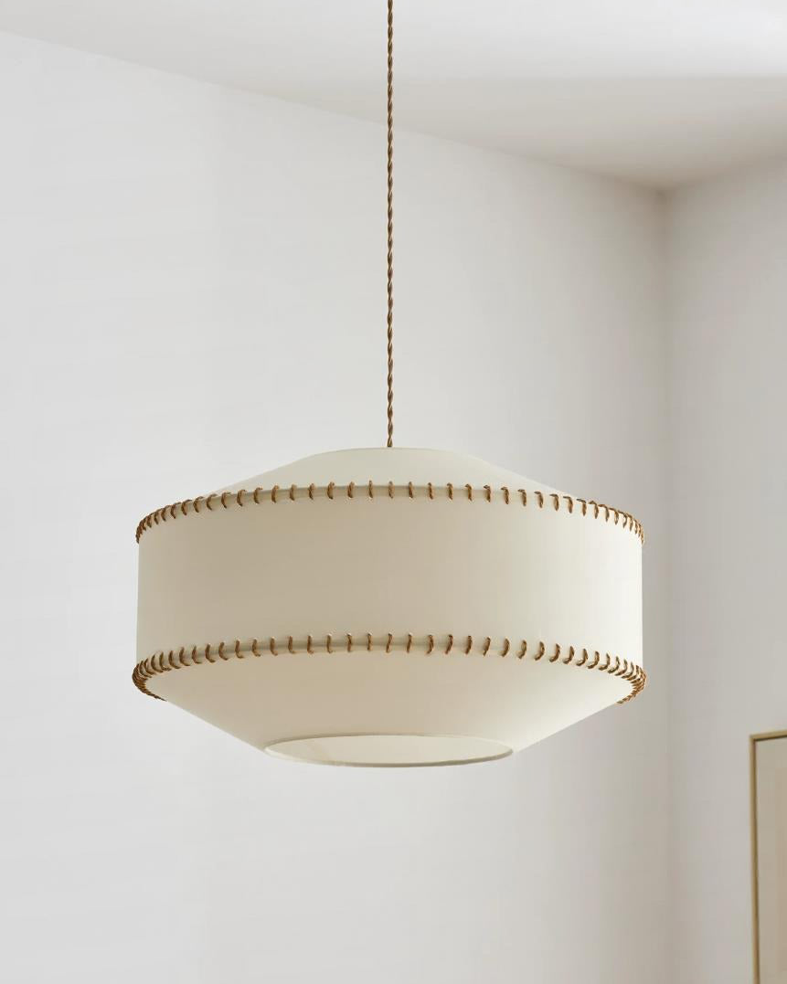 Seamwick Curated Solid Brass Pendant Light – spatial dining room perspective
