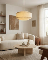 Seamwick Curated Solid Brass Pendant Light – illuminated warm ambiance setting
