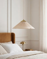 Seretta Curated Iron & Glass Pendant Light installed in residential dining space