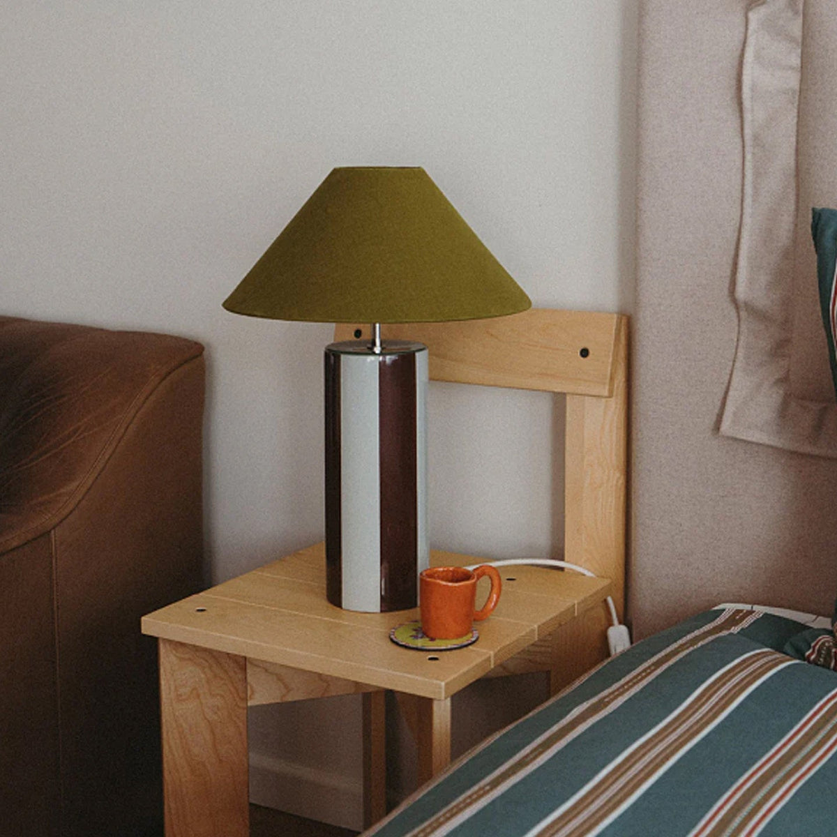 Sienvale Curated Iron & Glass Table Lamp – structural canopy joint detail