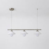 Silvaren Curated Mouth-Blown Frosted Glass Chand – Cable Mount 3 Heads L 38.1 x H 3.1 finish configuration