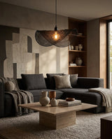 Iron & Glass craftsmanship detail on Sinuvera Curated Iron & Glass Pendant Light