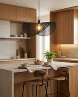 Sinuvera Curated Iron & Glass Pendant Light – handcrafted surface texture