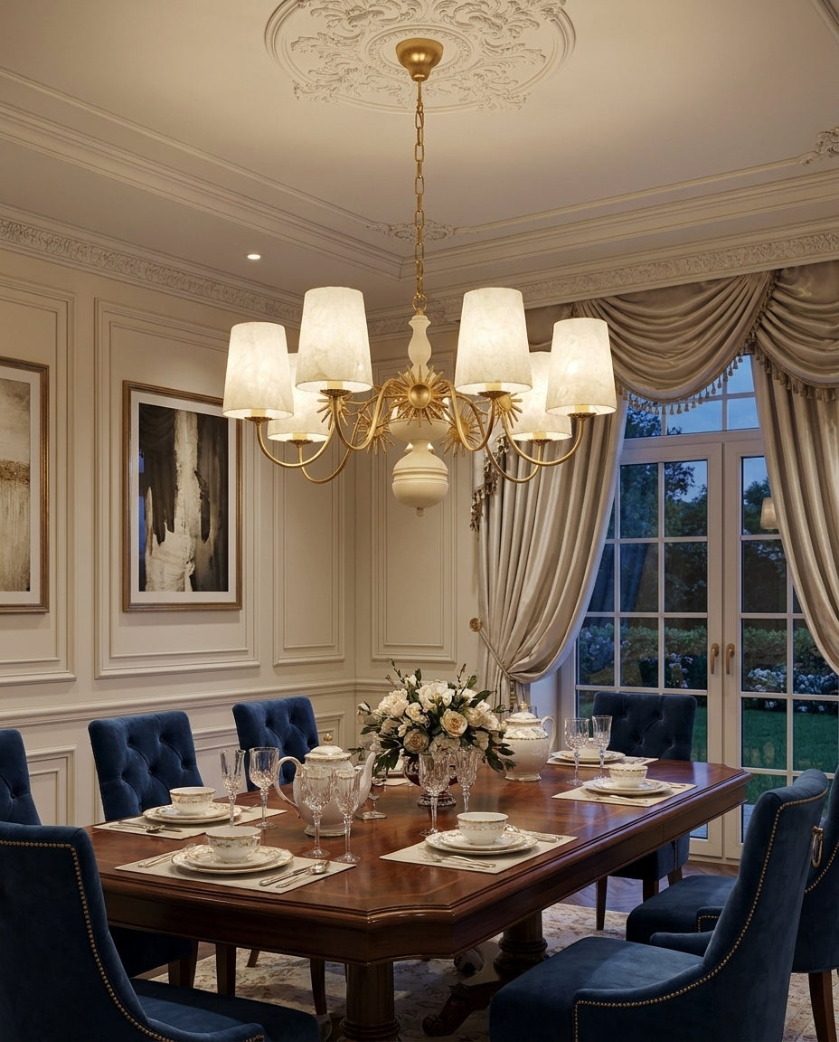 Solvienne Curated Solid Brass Chandelier – architectural ceiling profile