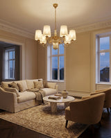 Solvienne Curated Solid Brass Chandelier – side angled contour profile