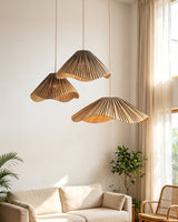 Solviera Curated Solid Hardwood Pendant Light – unlit natural material contrast