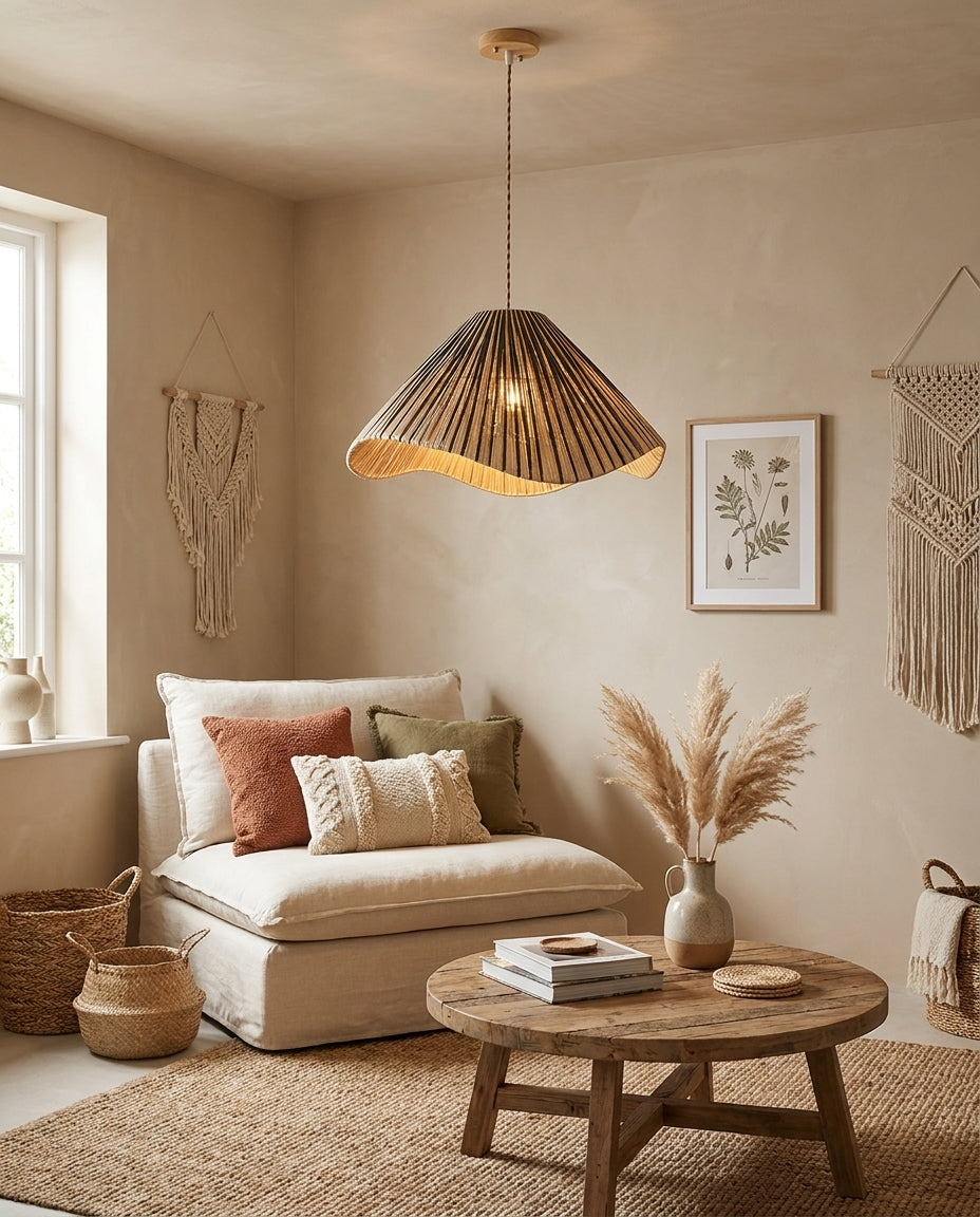 Solid Hardwood craftsmanship detail on Solviera Curated Solid Hardwood Pendant Light
