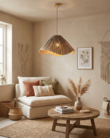 Solid Hardwood craftsmanship detail on Solviera Curated Solid Hardwood Pendant Light