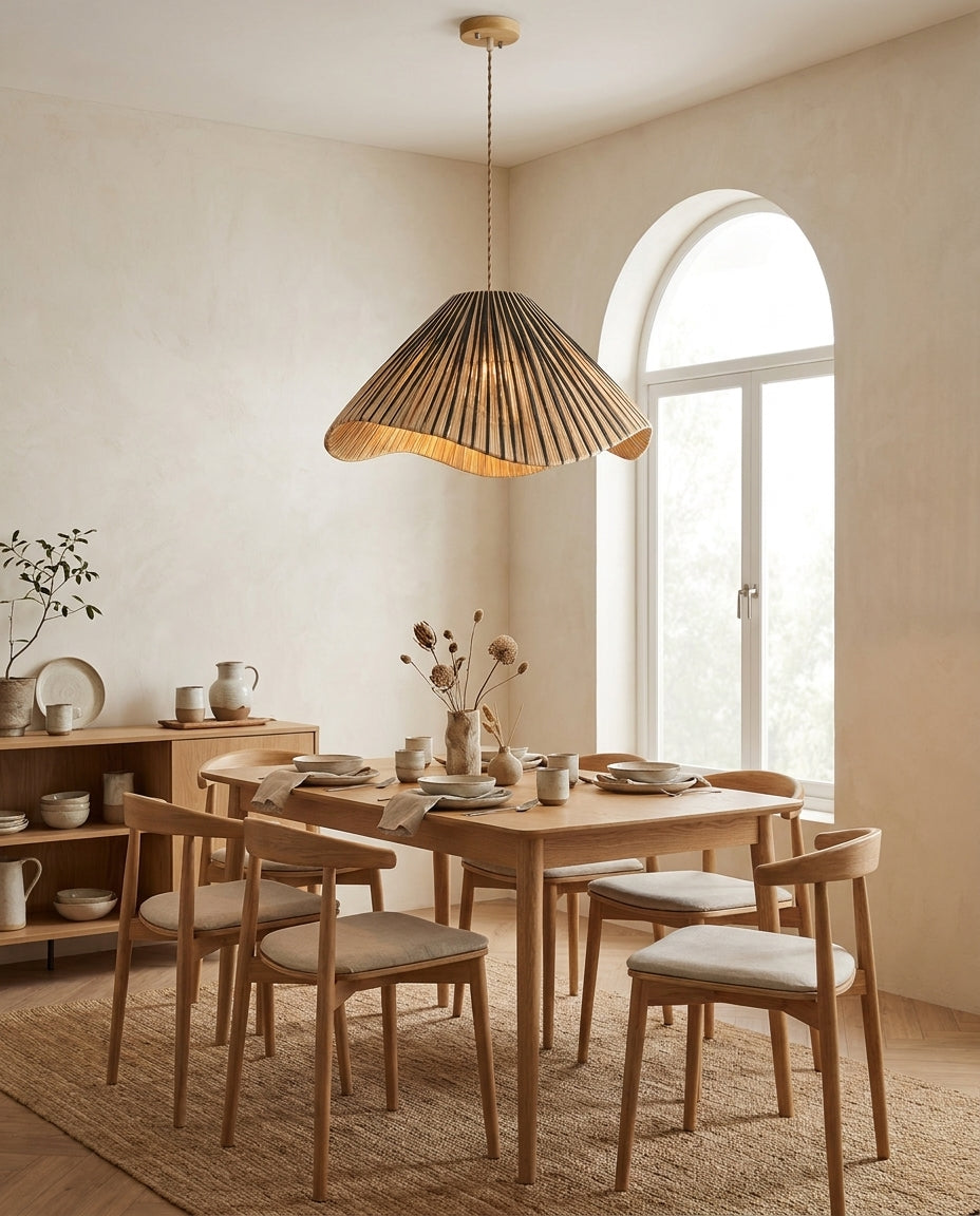 Solviera Curated Solid Hardwood Pendant Light – architectural ceiling profile