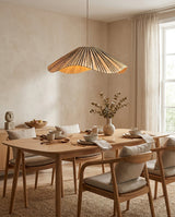 Solviera Curated Solid Hardwood Pendant Light – macro detail view