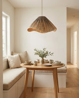 Solviera Curated Solid Hardwood Pendant Light – dimensional scale reference