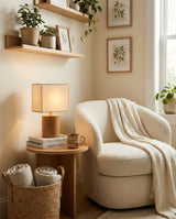 Solid Hardwood craftsmanship detail on Sorella Curated Solid Hardwood Table Lamp