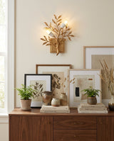 Solid Brass craftsmanship detail on Sylvara Curated Solid Brass Wall Sconce