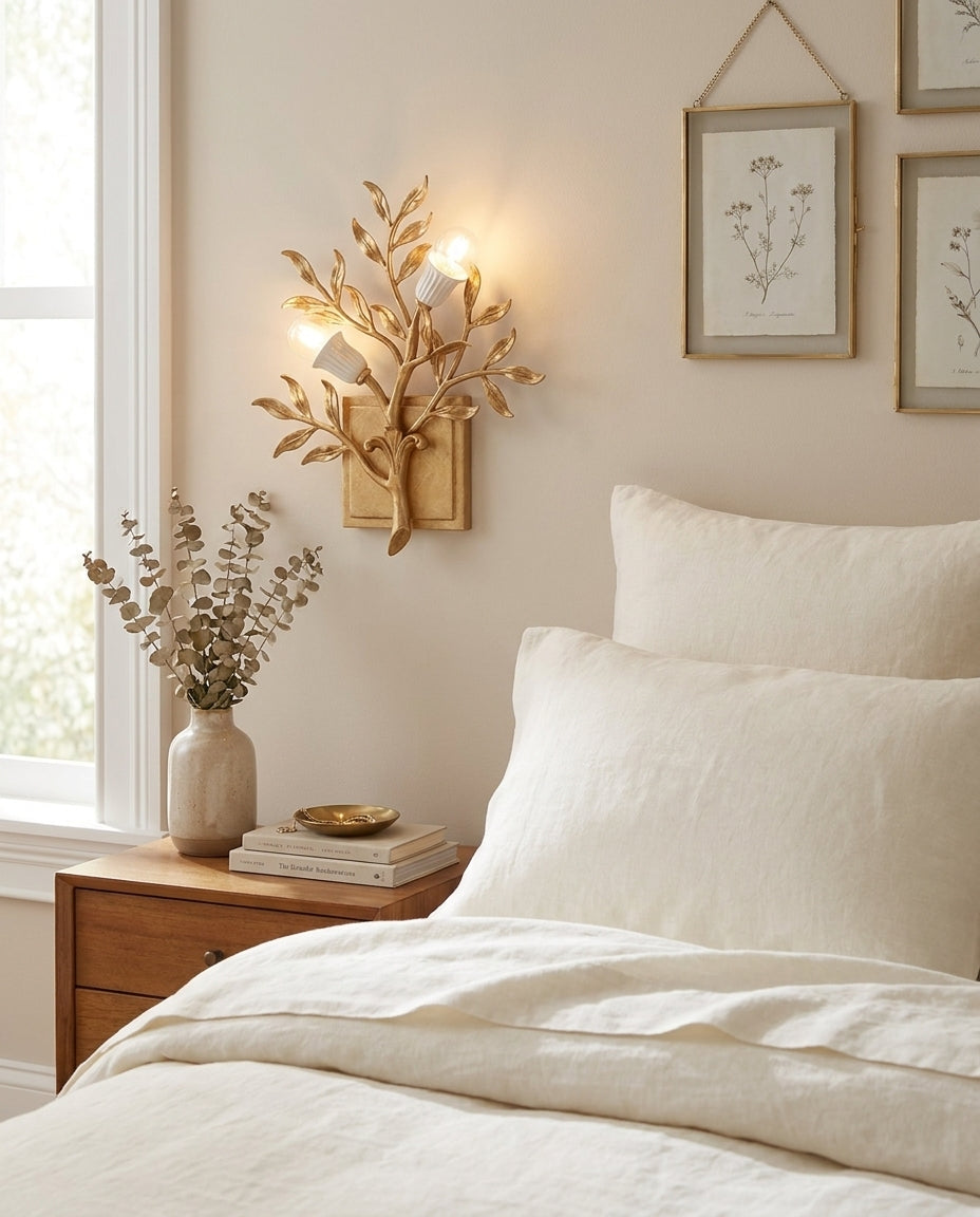 Sylvara Curated Solid Brass Wall Sconce – handcrafted surface texture