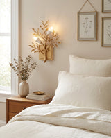 Sylvara Curated Solid Brass Wall Sconce – handcrafted surface texture