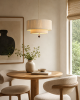Tandemere Curated Iron & Glass Pendant Light installed in residential dining space