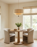 Tandemere Curated Iron & Glass Pendant Light – illuminated warm ambiance setting