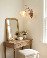 Thornmere Curated Mouth-Blown Frosted Glass Wall warm illuminated room view