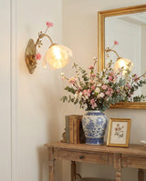 Thornmere Curated Mouth-Blown Frosted Glass Wall installed in residential dining space