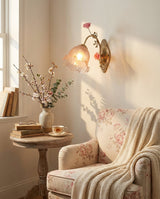 Thornmere Curated Mouth-Blown Frosted Glass Wall – illuminated warm ambiance setting