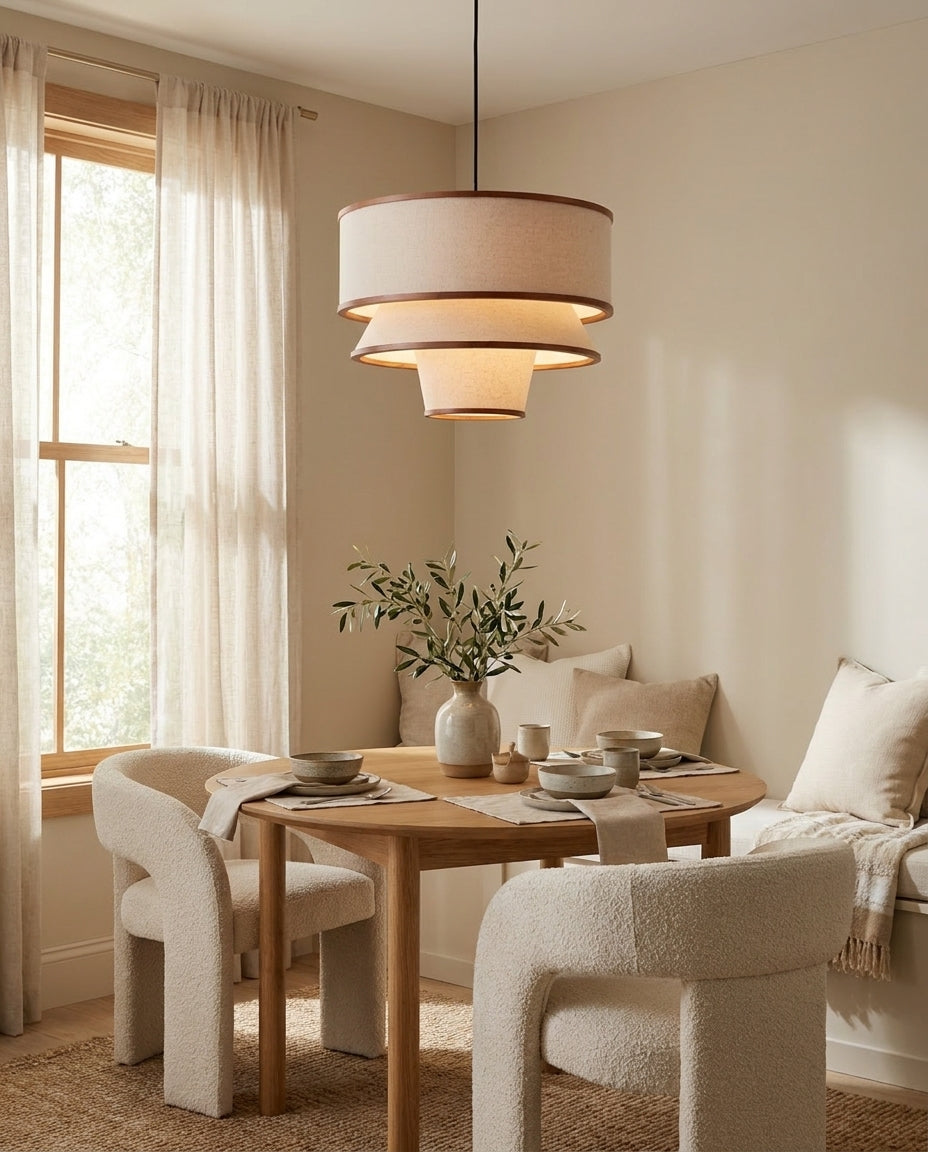 Tierova Curated Iron & Glass Pendant Light – dimensional scale reference