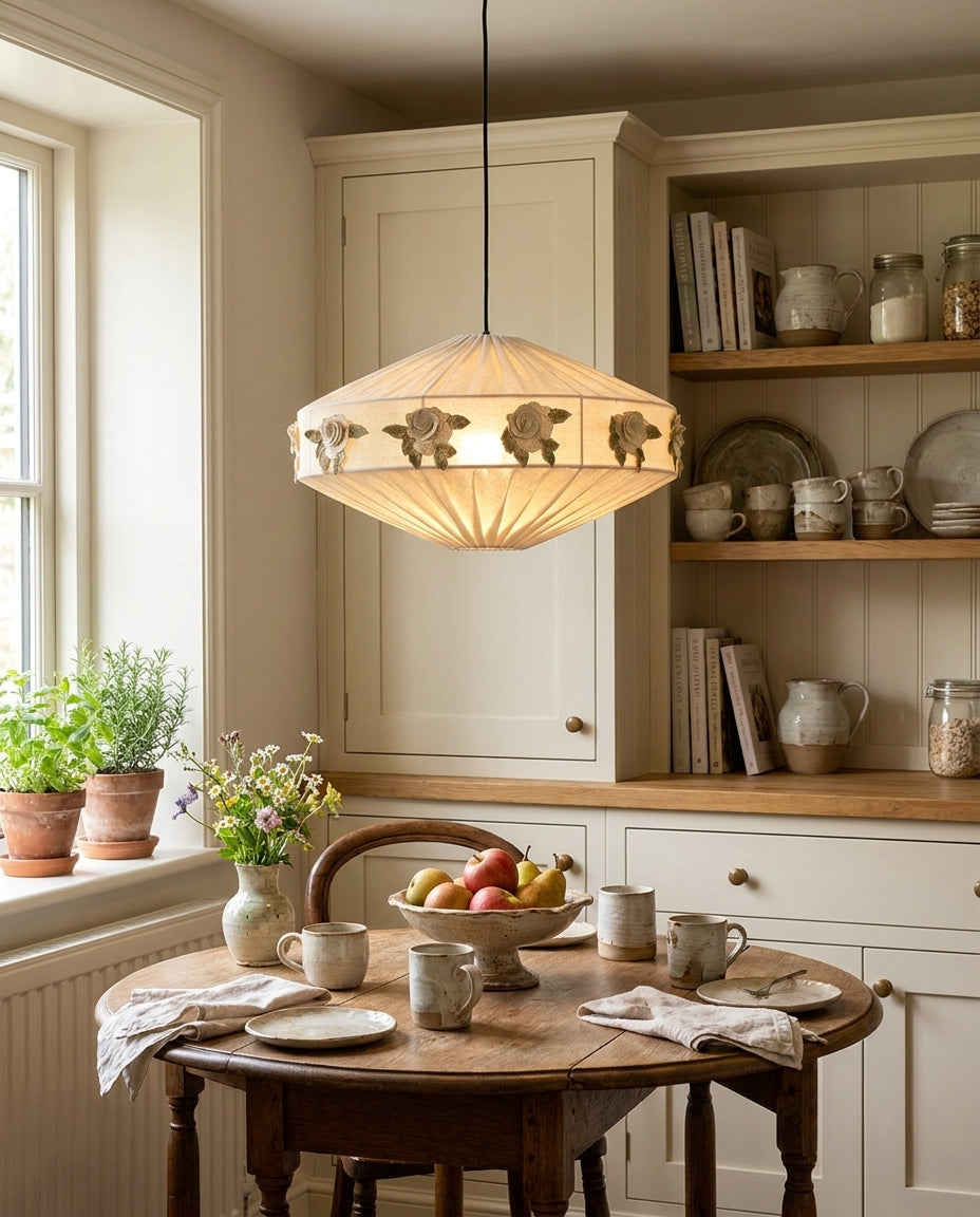 Iron & Glass craftsmanship detail on Trellisia Curated Iron & Glass Pendant Light