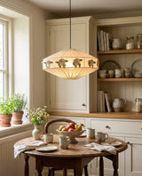 Iron & Glass craftsmanship detail on Trellisia Curated Iron & Glass Pendant Light
