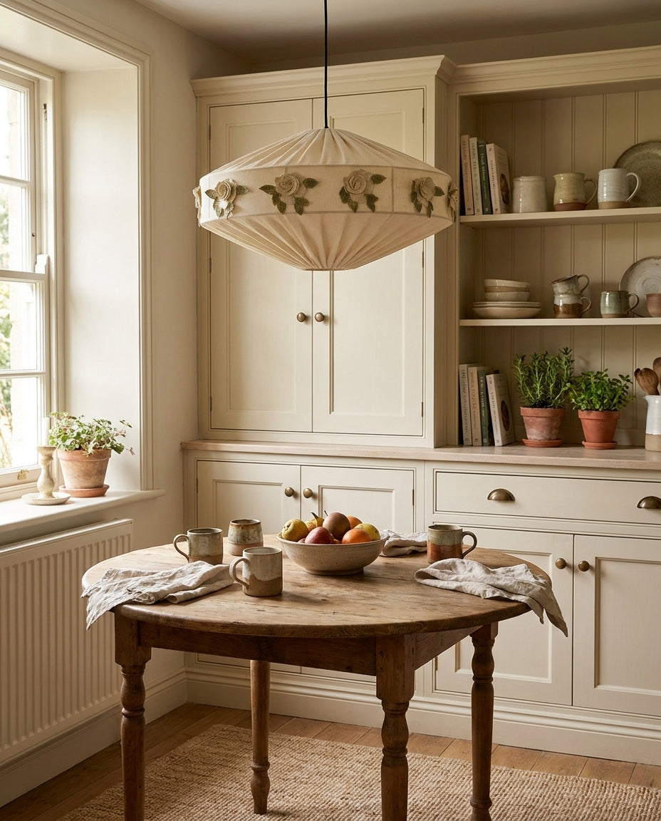 Trellisia Curated Iron & Glass Pendant Light – handcrafted surface texture
