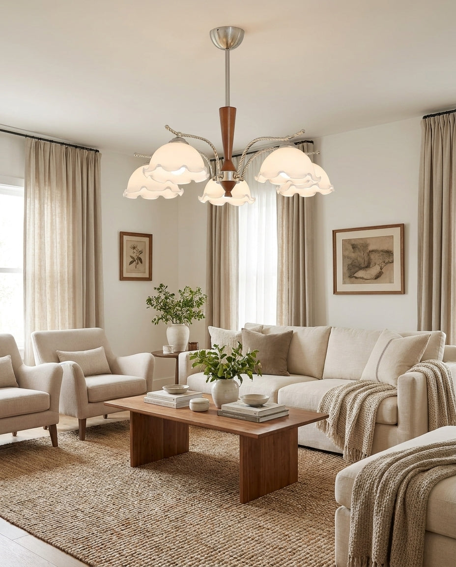 Tresswick Curated Mouth-Blown Frosted Glass Chan – architectural ceiling profile