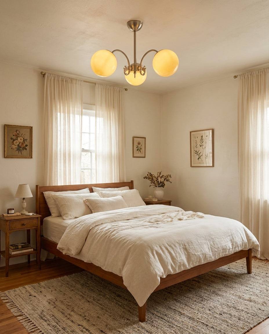 Valeria Curated Mouth-Blown Frosted Glass Chande