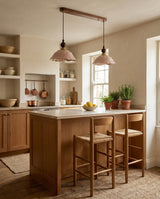 Velmira Curated Solid Brass Pendant Light – unlit natural material contrast