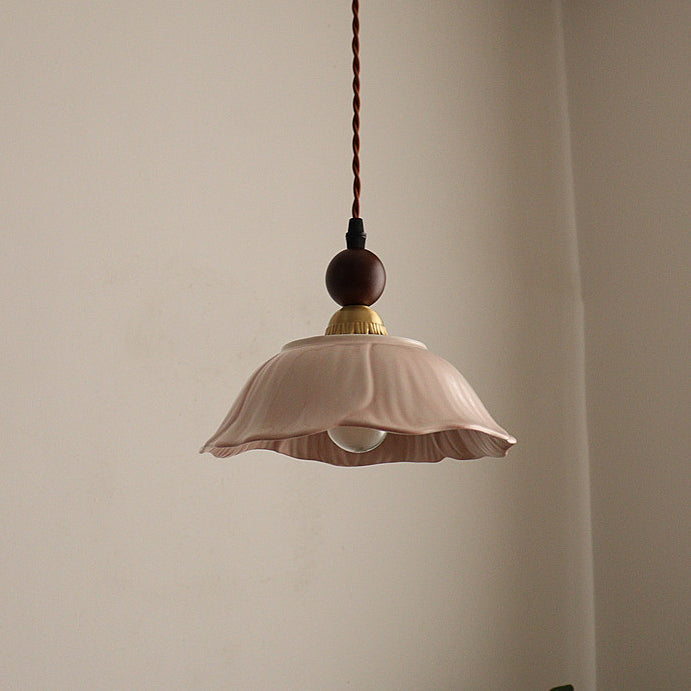 Velmira Curated Solid Brass Pendant Light – side angled contour profile