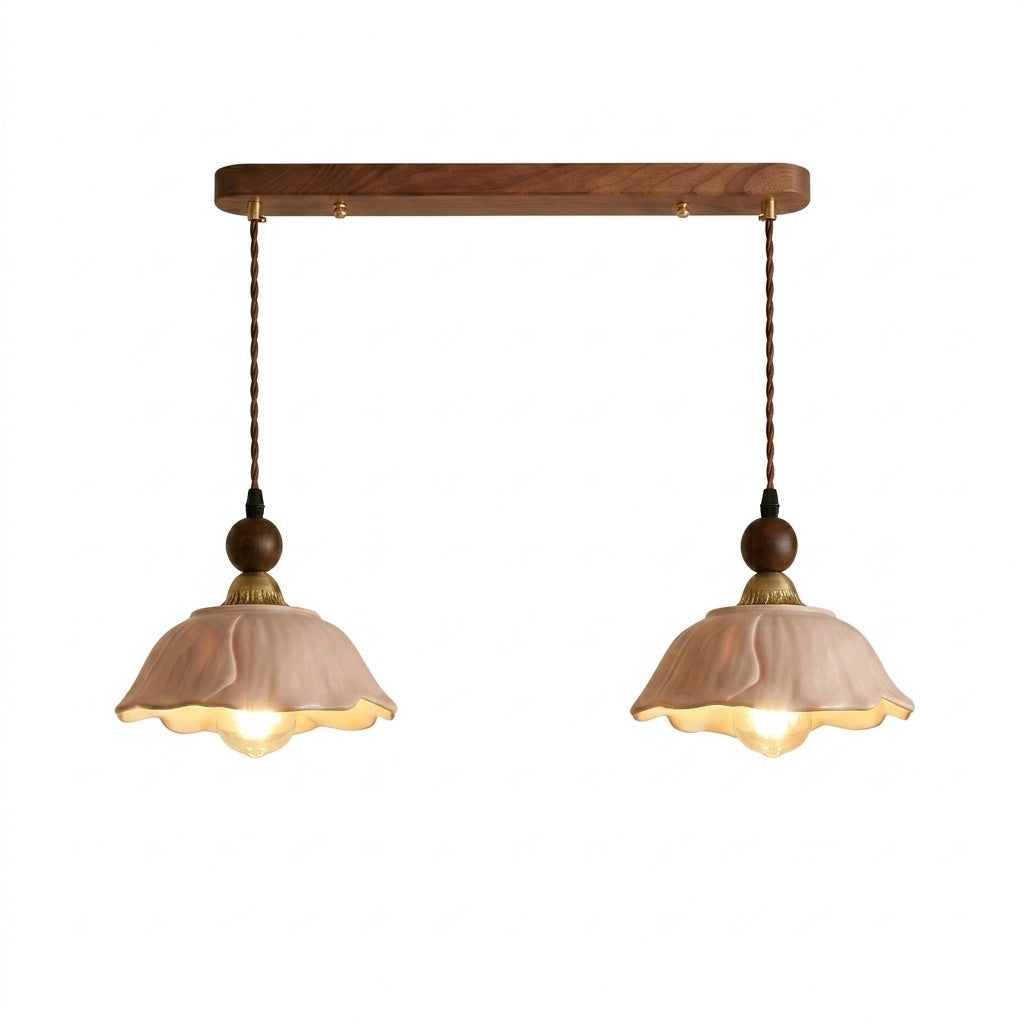 Velmira Curated Solid Brass Pendant Light – 2 Heads L 60cm x H 150cm  ∅ 23.6 x H 59 finish configuration