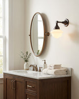 Velmont Curated Mouth-Blown Frosted Glass Wall S – unlit natural material contrast