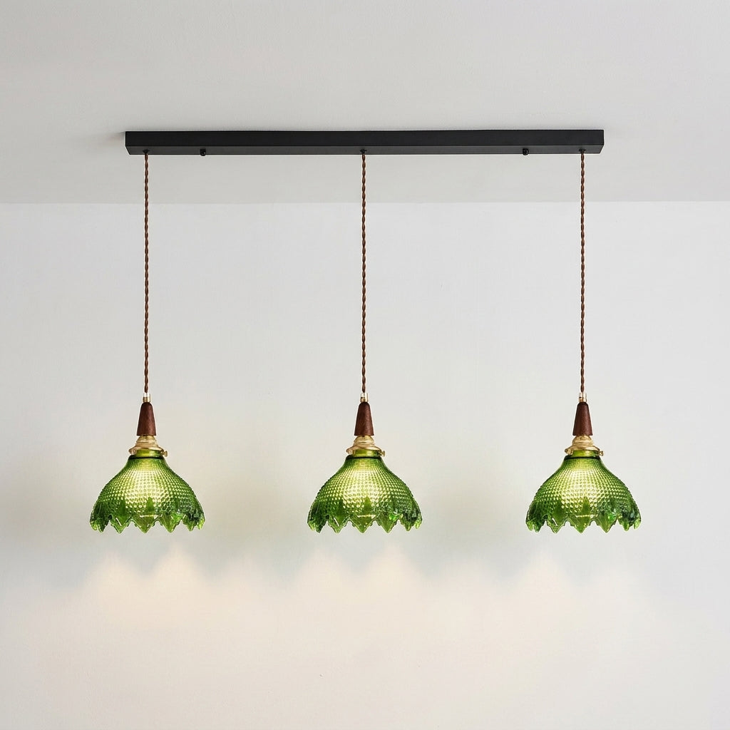 Verdane Curated Mouth-Blown Frosted Glass Pendan – 3 Heads L 80cm x H 150cm  L 31.5 x H 59 finish configuration