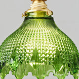 Verdane Curated Mouth-Blown Frosted Glass Pendan – side angled contour profile