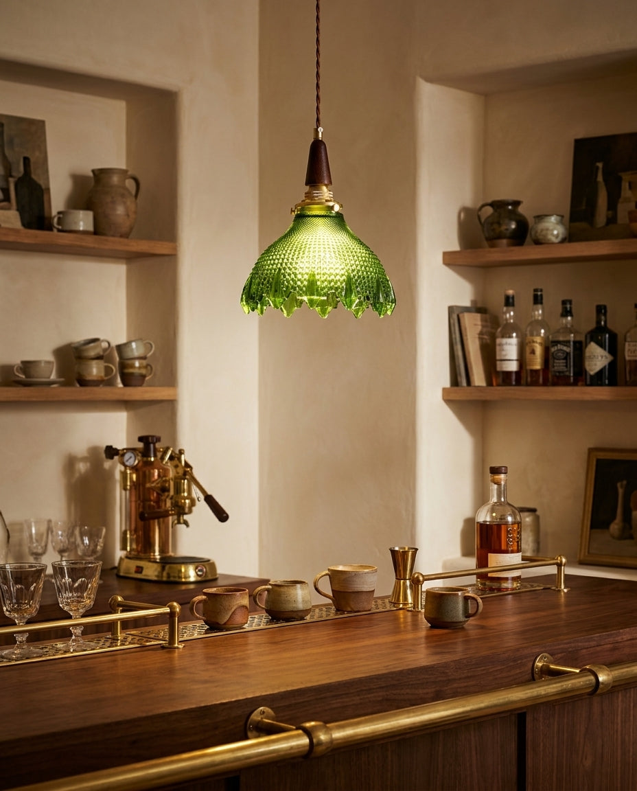 Verdane Curated Mouth-Blown Frosted Glass Pendan