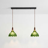 Verdane Curated Mouth-Blown Frosted Glass Pendan – 2 Heads L 60cm x H 150cm  L 23.6 x H 59 finish configuration