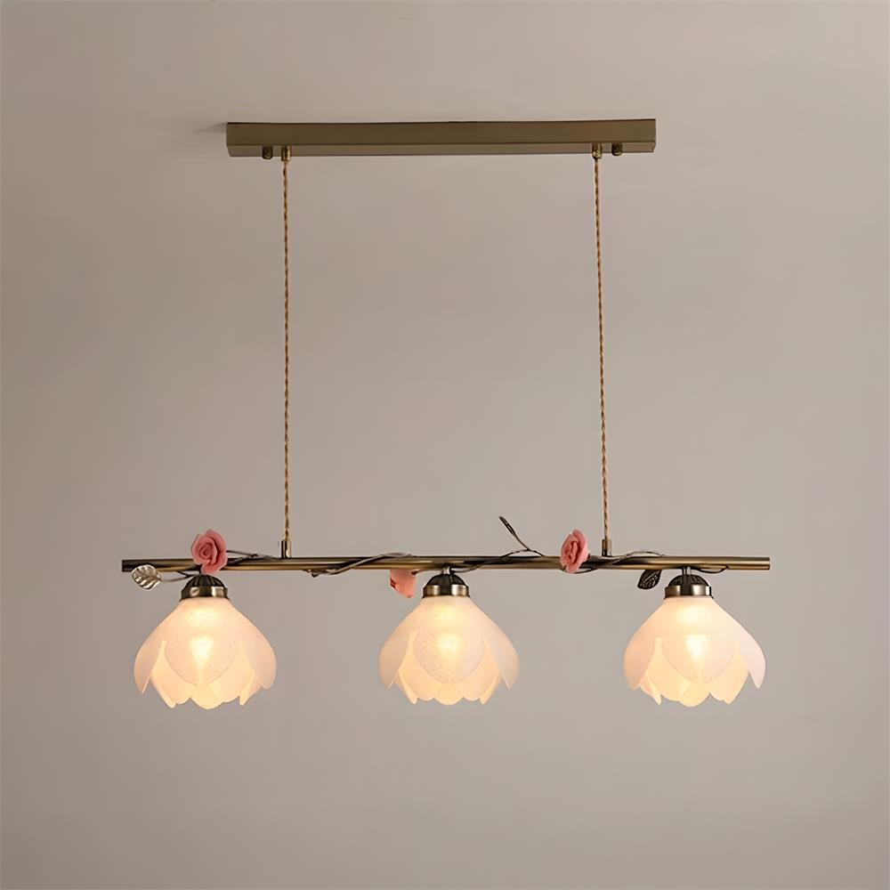 Vinecroft Curated Amber Art Glass Chandelier – architectural ceiling profile #1