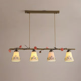 Vinecroft Curated Amber Art Glass Chandelier – side angled contour profile #1