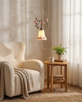 Vinecroft Curated Mouth-Blown Frosted Glass Pend – spatial dining room perspective